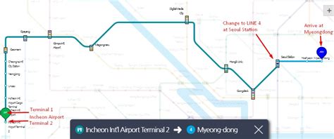 AREX / Subway Train from Incheon Airport to Myeong-dong, Seoul (2019 Updated)