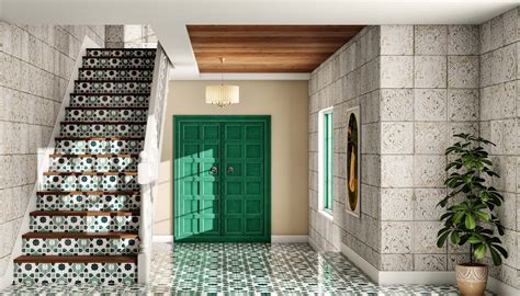 Ceramic White And Green Flooring Design With Vintage Aesthetics - 6x6 ...