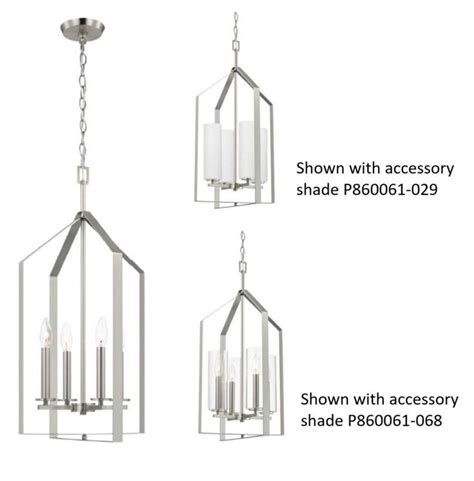 Vertex Collection Four-Light Brushed Nickel Contemporary Foyer Light ...