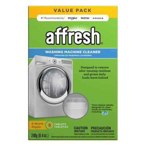 Affresh W10501250 Washing Machine Cleaner, 6 Tablets: Deodorizer for Front & Top Load Washers ...