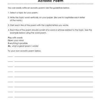 Acrostic Poem | Read Write Think - Worksheets Library