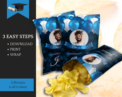 Chip Bag Template Editable Graduation Party Class of 2023 - Etsy