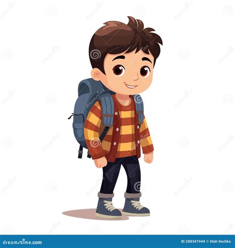 Kid with Backpack Vector Flat Minimalistic Isolated Illustration Stock Illustration ...