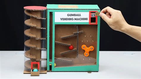 Wow! DIY Amazing Gumball Vending Machine with Coin | Pappe, Automaten, Murmelbahn