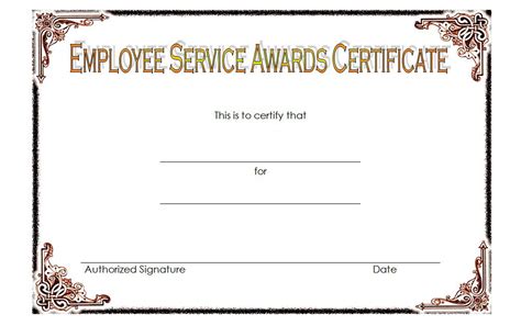 Certificate For Years Of Service Template