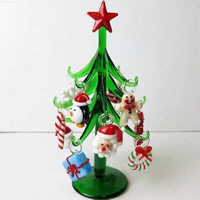 Murano Glass Christmas Tree 12 Hang Ornaments Mini Xmas Decorative ...