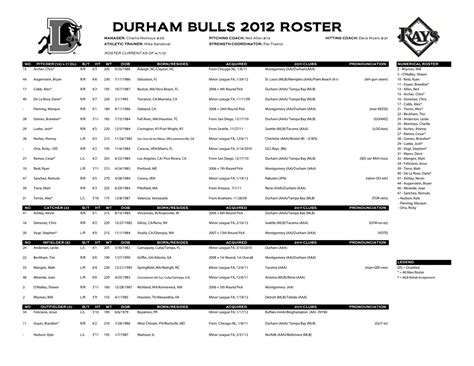 Watching Durham Bulls Baseball: Bulls Roster Announced