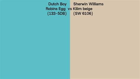 Dutch Boy Robins Egg (133-5DB) vs Sherwin Williams Kilim beige (SW 6106) side by side comparison