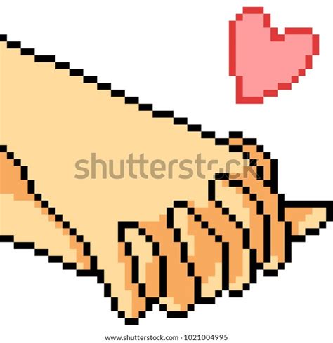 Vector Pixel Art Hand Hold Gesture Stock Vector (Royalty Free ...