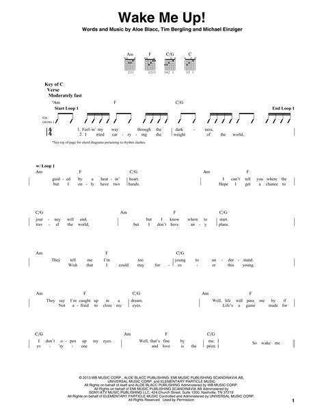 Wake Me Up! by Avicii - Guitar Lead Sheet - Guitar Instructor