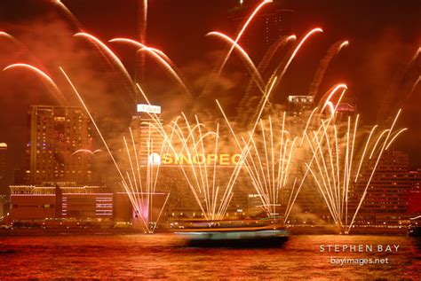 Photo: Fireworks over Victoria Harbor. Hong Kong, China.