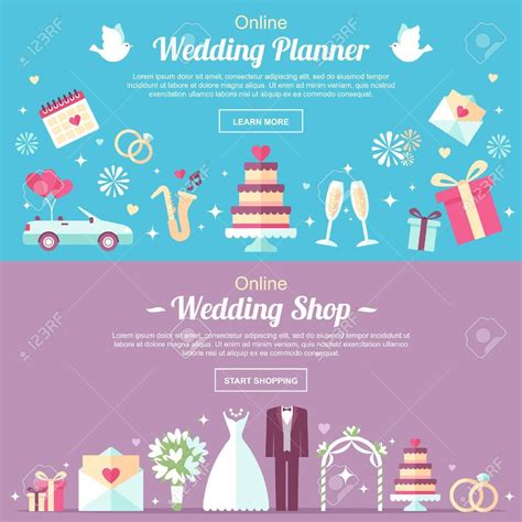 Vector Header And Banner Design Templates For Online Wedding with Wedding Banner Design ...
