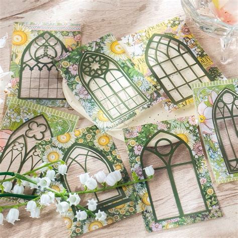 10 Pcs, Floral Window Frame Clear Stickers, Journal Supplies, Scrapbook, Collage, Crafting ...