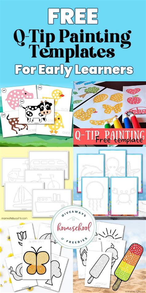 Free Printable Q-Tip Painting Templates for Early Learners