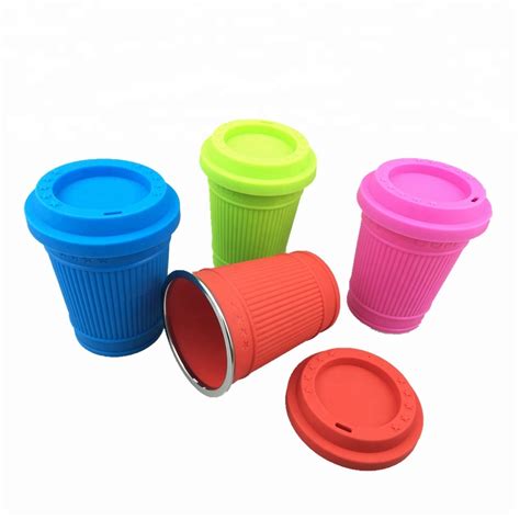 100% LFGB Platinum Silicone Coffee Mug with Silicone Lid /Custom ...