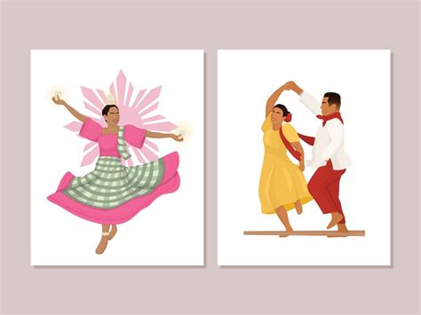 Tinikling Dance Clipart Bw