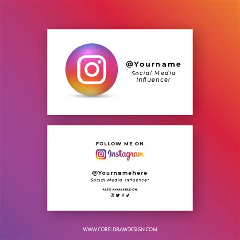 Instagram Business Card Template Free