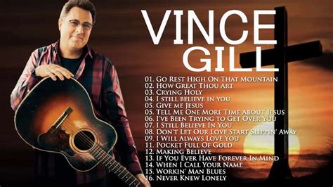 a man holding an acoustic guitar in front of a cross with the words ...