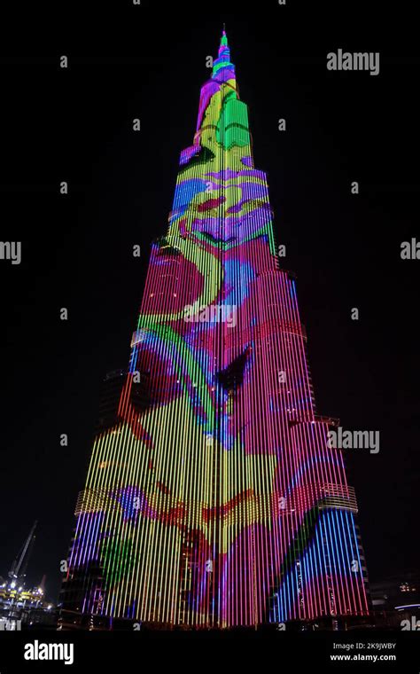 Burj Khalifa at night Stock Photo - Alamy