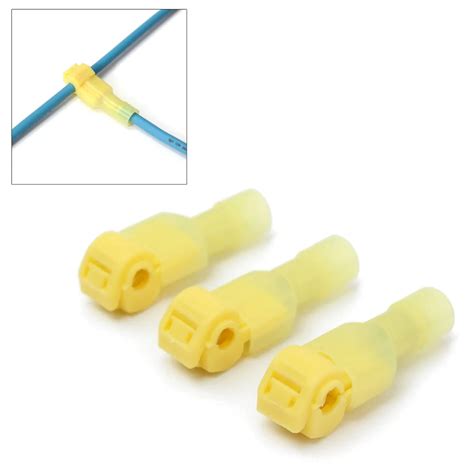 50 PCS 25 Pairs Yellow Scotch Lock Quick Splice Wire Connectors Terminals Crimp Electrical Car ...