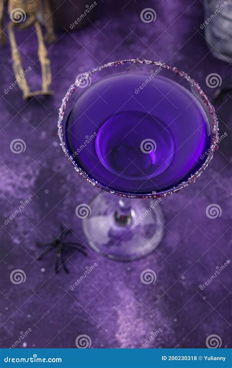 Halloween Purple Lavender Margarita Cocktail Stock Photo - Image of creepy, decor: 200230318