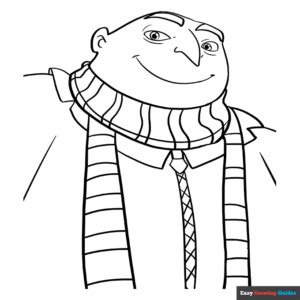 Gru from Despicable Me Coloring Page | Easy Drawing Guides