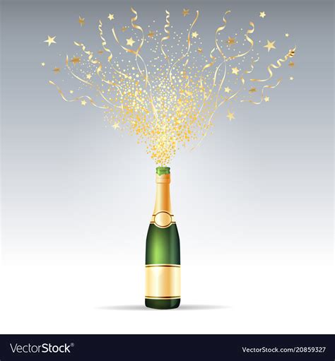 Champagne confetti party Royalty Free Vector Image