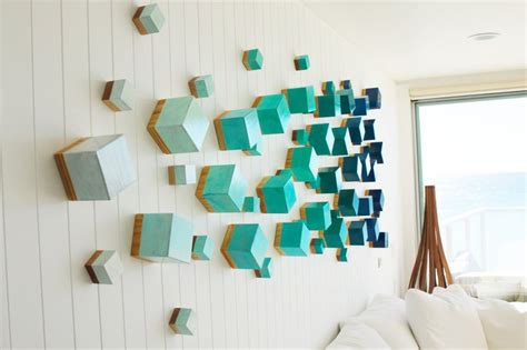 'OCEAN BREEZE CUBED' | Wood Wall Sculpture | Modern Wall Decor | 3D Wall Art | Original Art ...