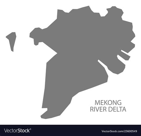 Mekong river delta vietnam map grey Royalty Free Vector