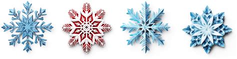 AI generated Set of Artistic Christmas Snowflake isolated on ...