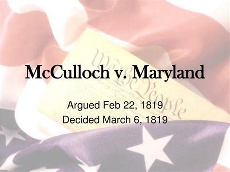 PPT - McCulloch v. Maryland PowerPoint Presentation - ID:338133