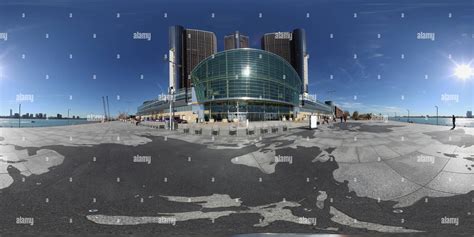 360° view of World Map at the GM Plaza/Detroit RiverWalk - Alamy