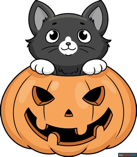 How to Draw a Halloween Cat - Really Easy Drawing Tutorial