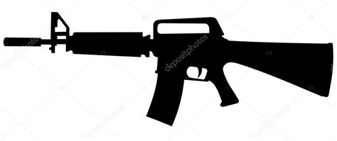 Machine Gun Silhouette Vector