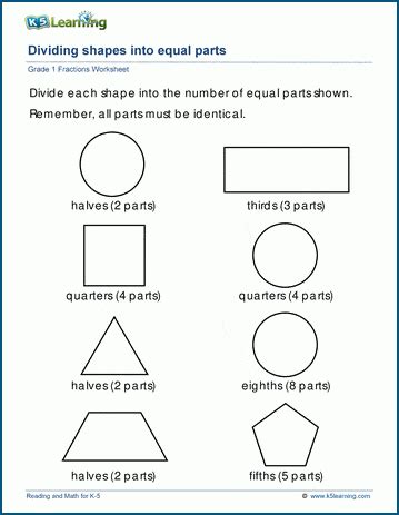 Shapes Divided Into Equal Parts