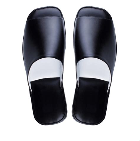 Black Slippers, Men's Slippers, Leather Slippers, Slippers With Non ...