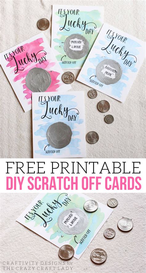 It's Your Lucky Day! Free DIY Scratch Off Cards - The Crazy Craft Lady