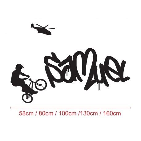 Graffiti Personalised Name Wall Custom Vinyl Decals Sticker Kids BMX BIKE Trick - OZDECO T/S ...