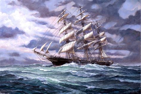 White and black sailing ship on body of water painting HD wallpaper | Wallpaper Flare