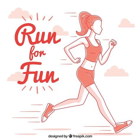 Free Vector | Sketch of girl running