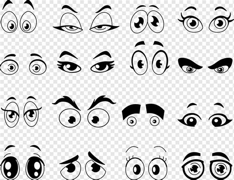 Cartoon eyes silhouetter, png | PNGWing