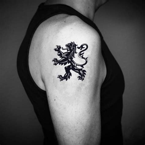 Scottish Dutch English Lion Rampant Temporary Tattoo Sticker - OhMyTat