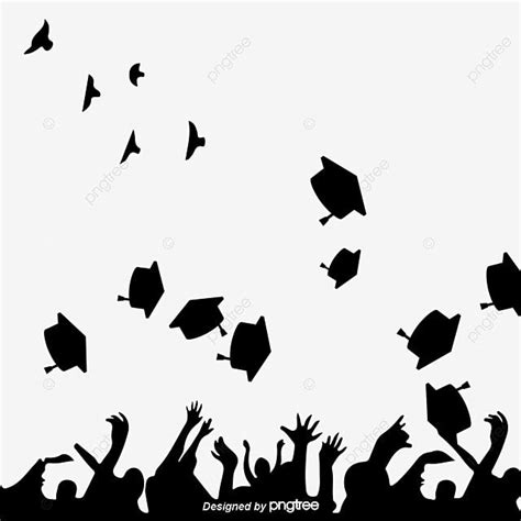 Black Graduation Cap Silhouette PNG Transparent, Creative Silhouette ...