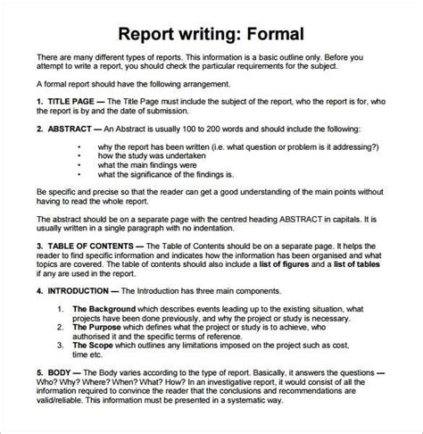 Free Sample Report Writing Format Templates in PDF