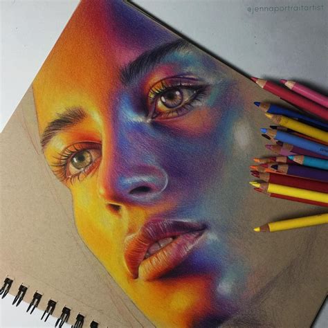 Colorful and Luminous Portrait Drawings | Prismacolor art, Portrait drawing, Color pencil art