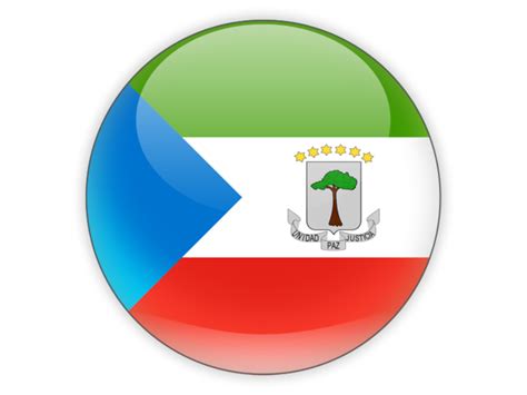 Round icon. Illustration of flag of Equatorial Guinea