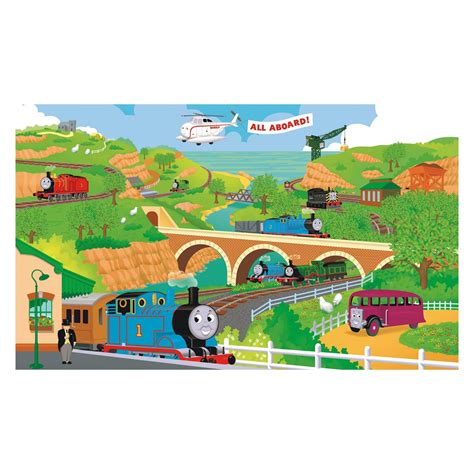 Thomas the Train Size Prepasted Mural 9 x 15 | Thomas and friends, Map ...