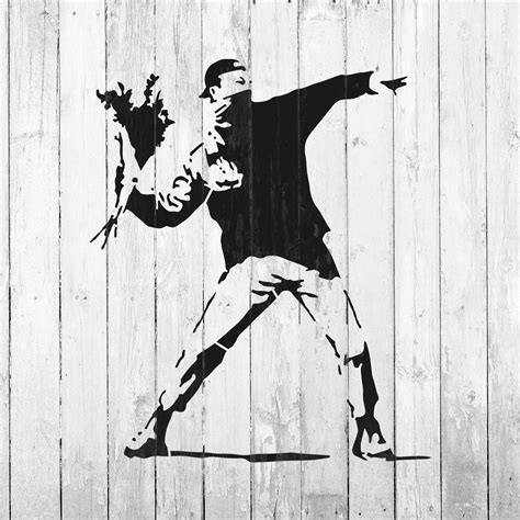 Rage Flower Thrower Banksy Stencil for Walls and Crafts - Reusable ...