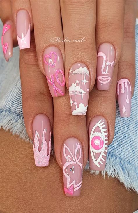 32 Hottest & Cute Summer Nail Designs : Fun, Pretty, Glitter Pink Nail ...