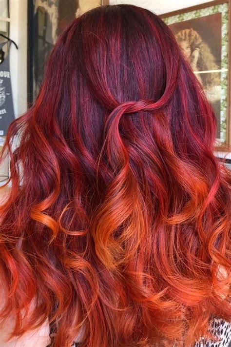 red and orange hair ombre - Jolie Stamper